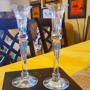 Elegant Tulip Crystal Candle Holders